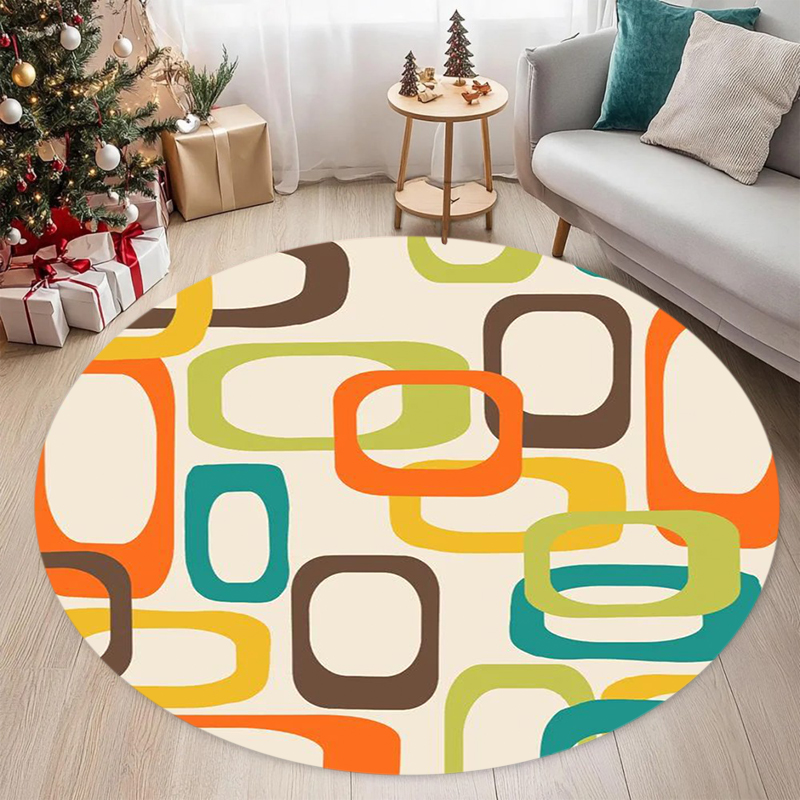 Printed Rug Abstract - Nowoczesny dywan w stylu mid-century z