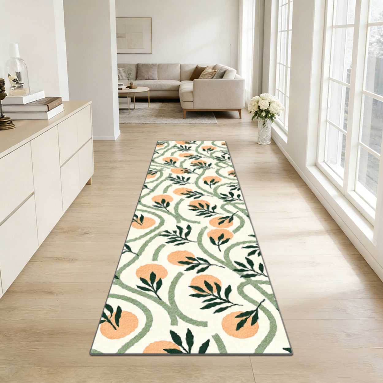 Printed Rug Abstract - Długi dywan w stylu boho z