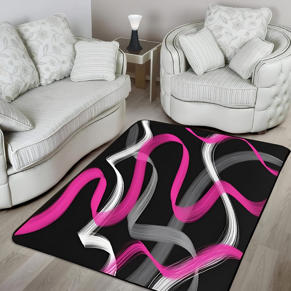 Printed Rug Abstract - Dywan w geometryczne paski w kolorze