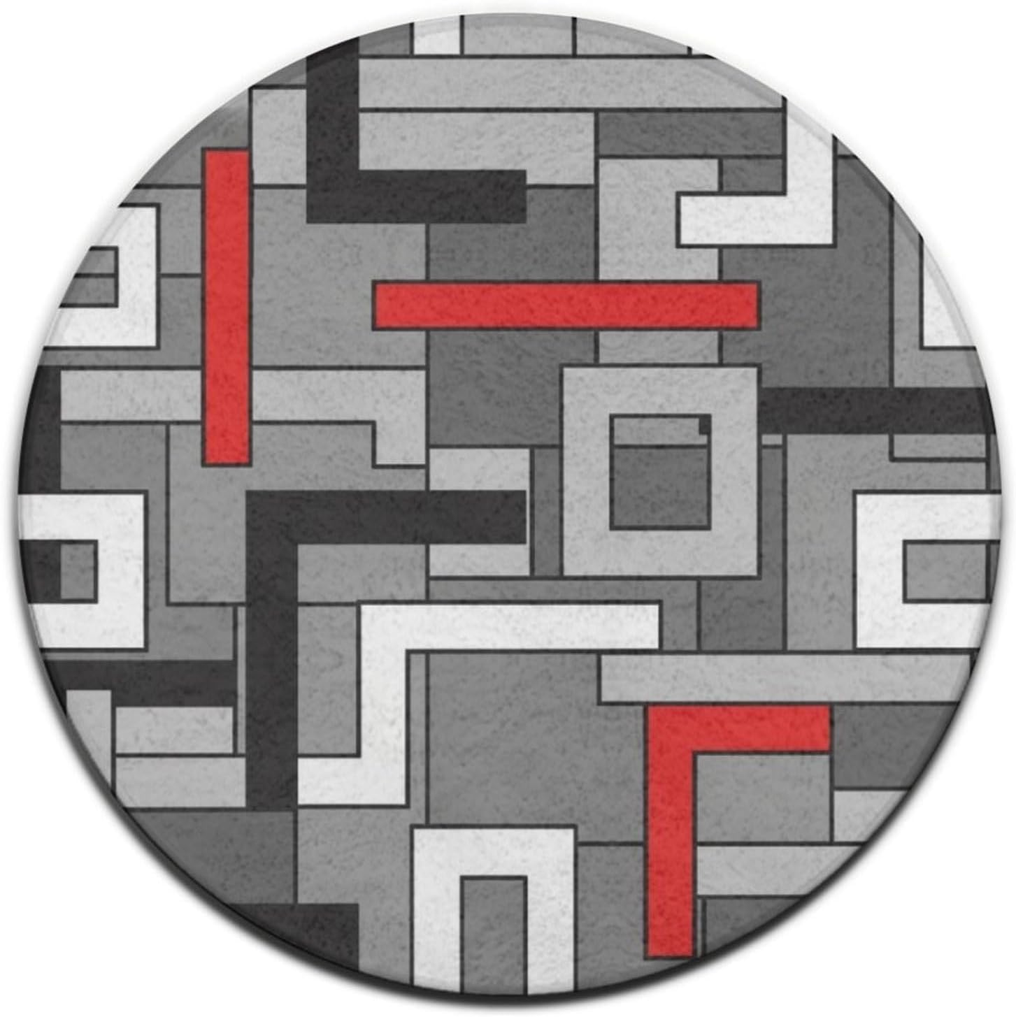 Printed Rug Abstract - Okrągła geometryczna abstrakcyjna poliestrowa mata łazienkowa