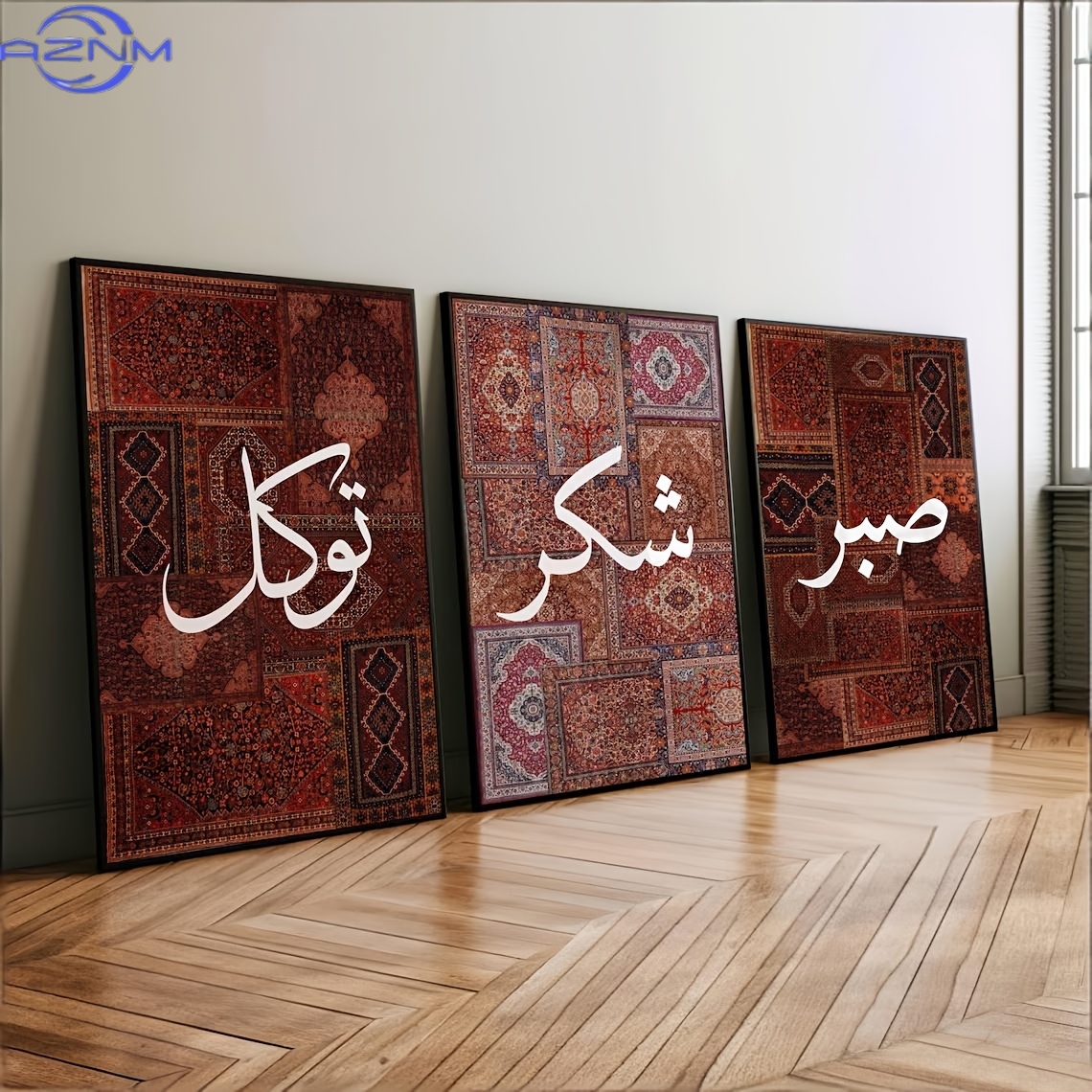 Zestaw 3 płótn z grafiką 2D, b – Printed Rug Abstract recenzja i cena