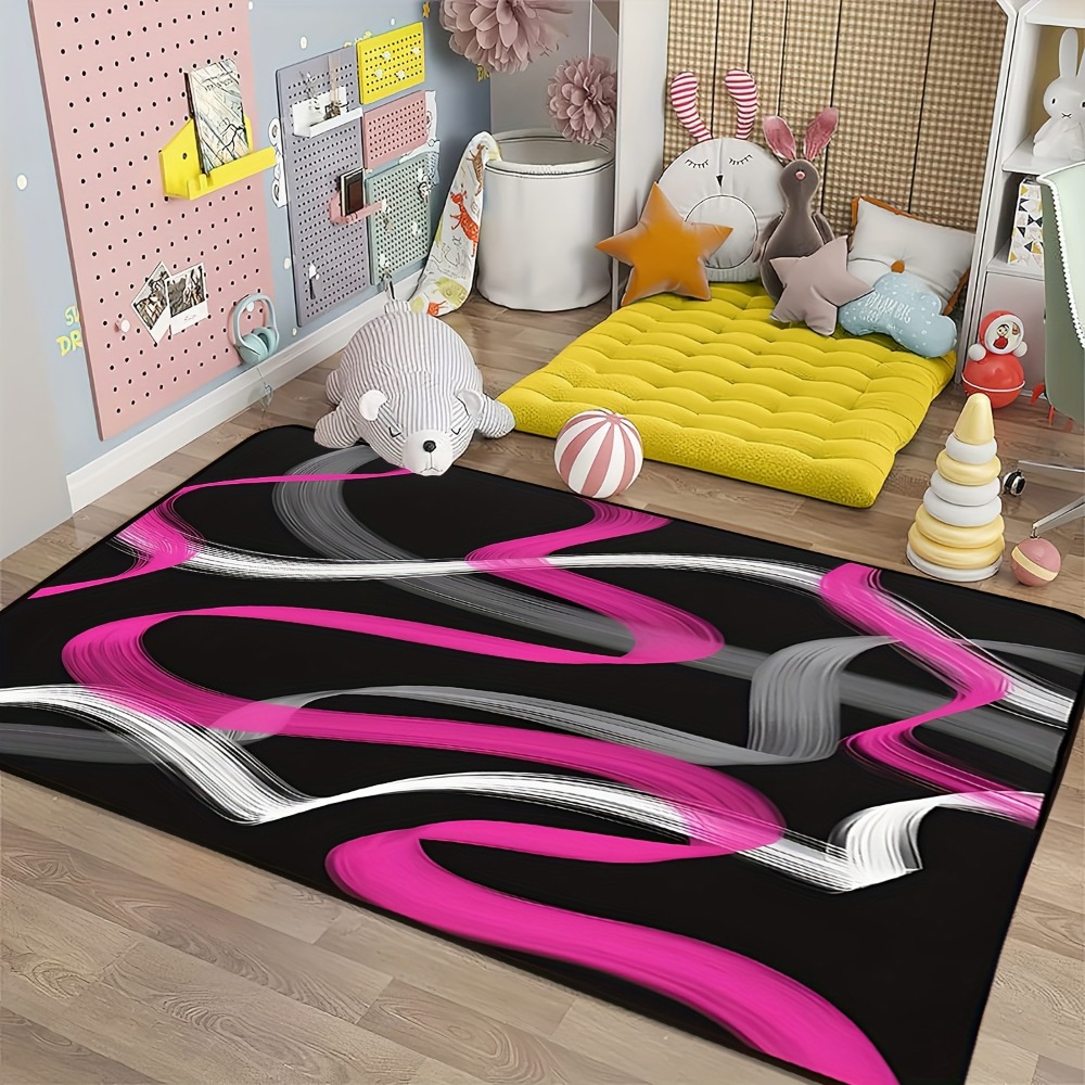 Dywan w geometryczne paski w k – Printed Rug Abstract recenzja i cena