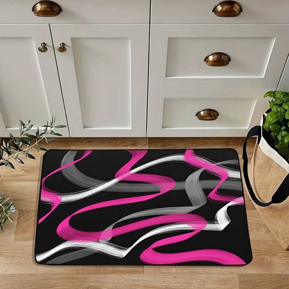 Dywan w geometryczne paski w k – Printed Rug Abstract recenzja i cena