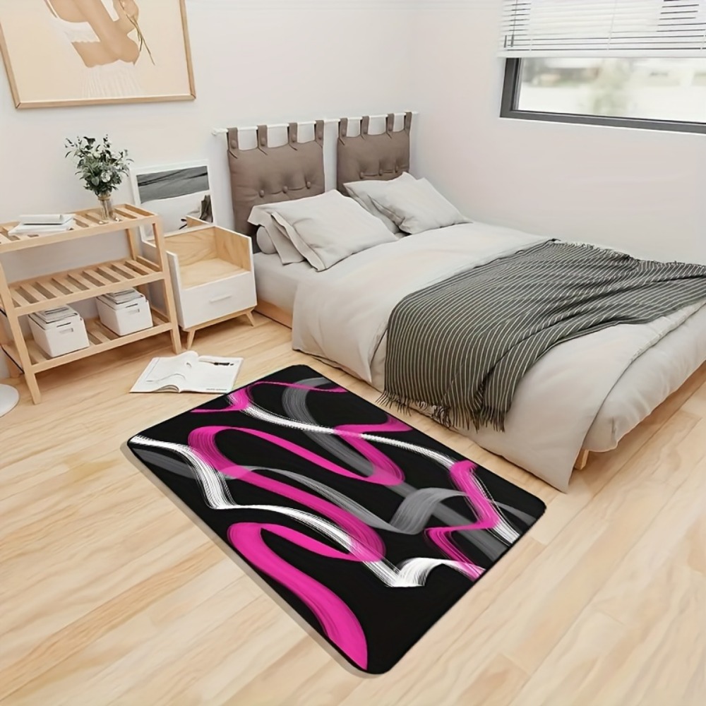 Dywan w geometryczne paski w k – Printed Rug Abstract recenzja i cena