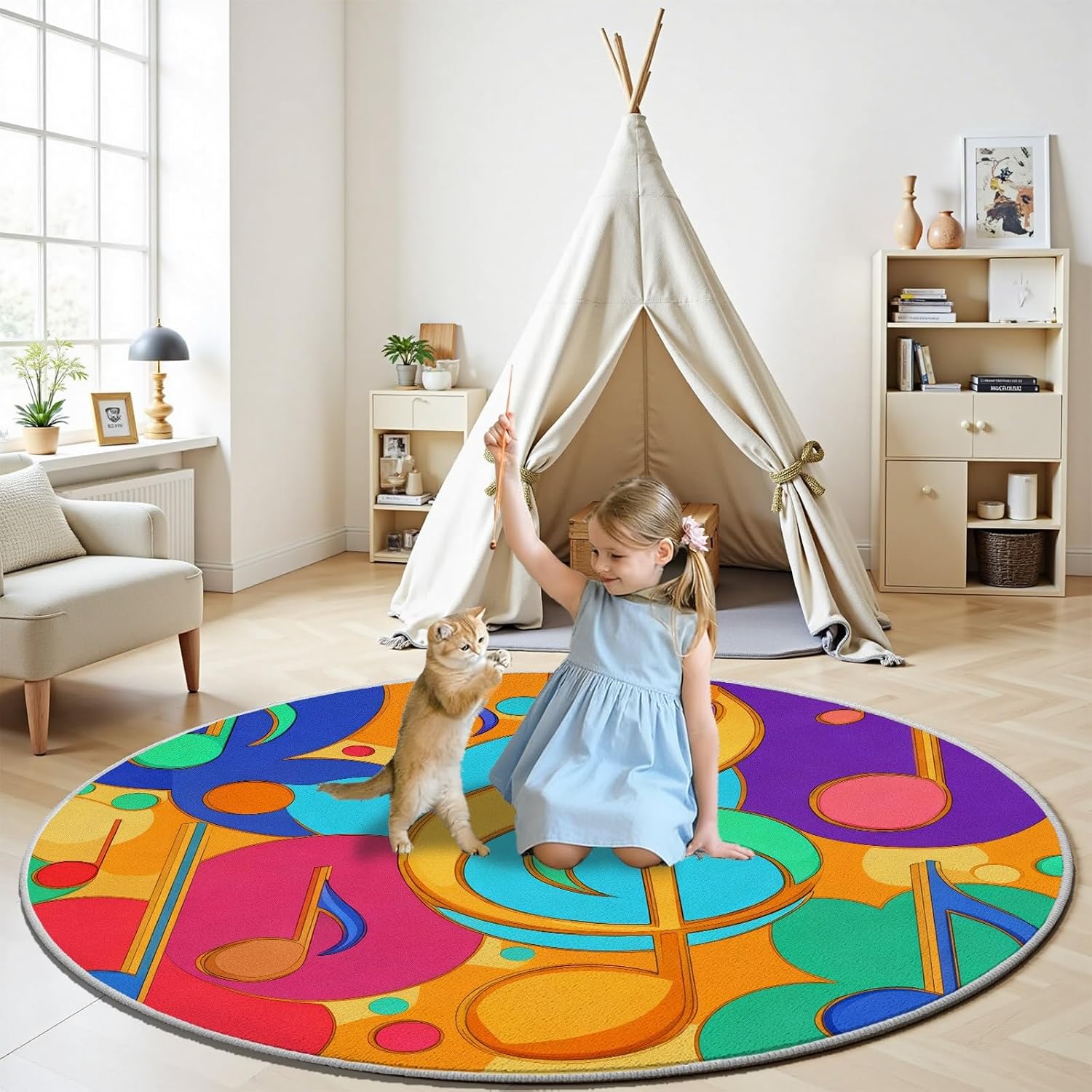 Kolorowy abstrakcyjny wzór nut – Printed Rug Abstract recenzja i cena